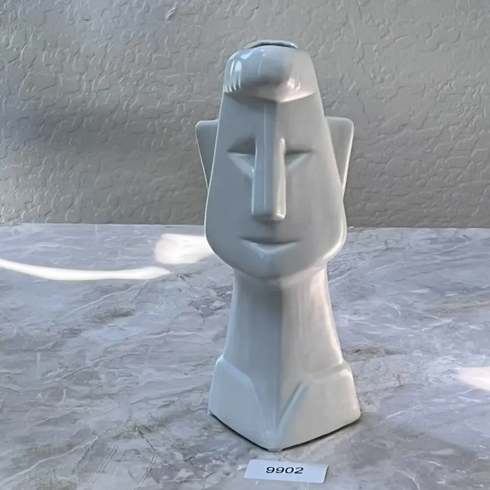 Mikasa Male Ceramic Face Abstract Vase Modern Art Flower Pot 10.5